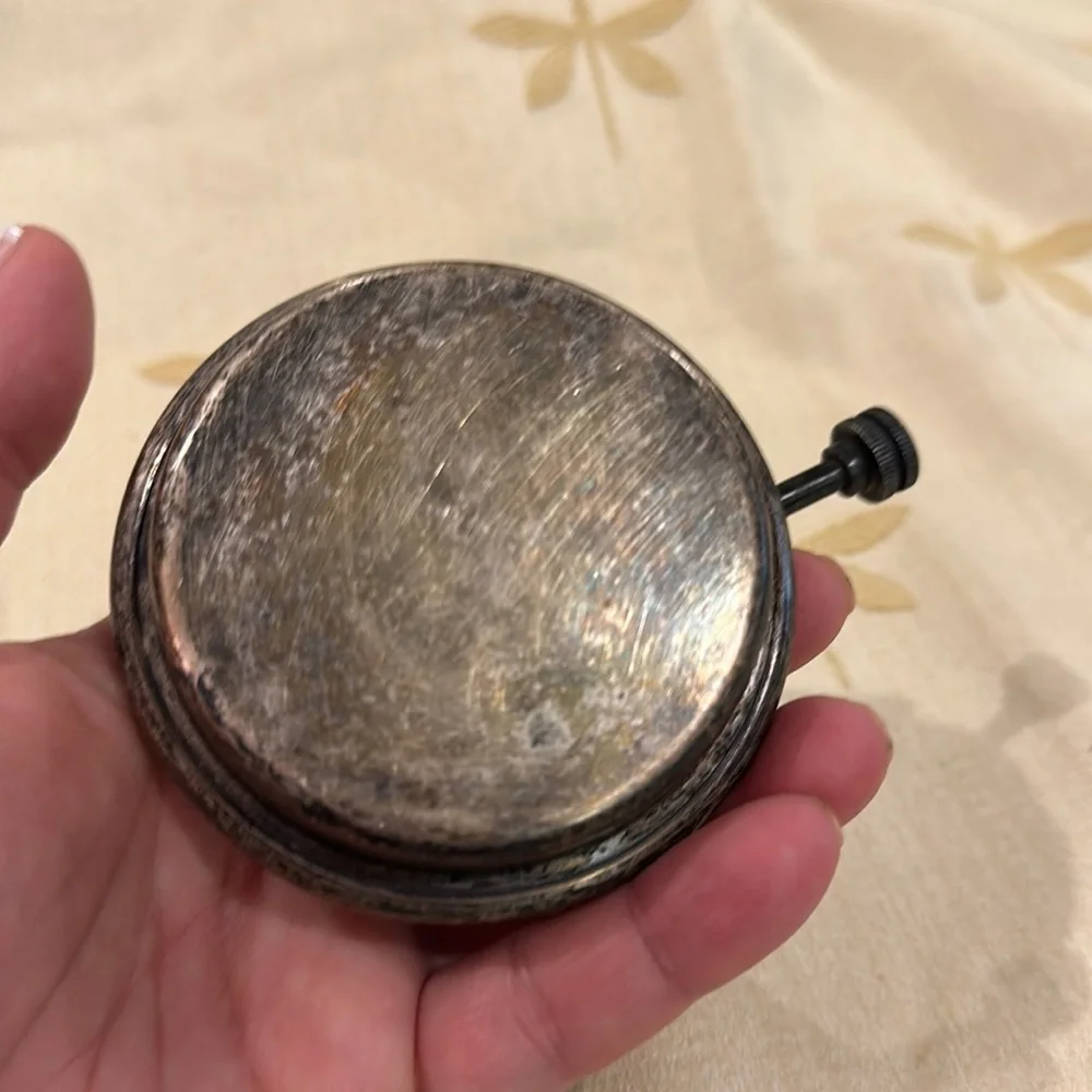 Vintage Metal Miniature / Mini / Small / Handheld / Travel / Camping Oil Lamp.